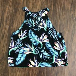 Floral spring summer crop top tank